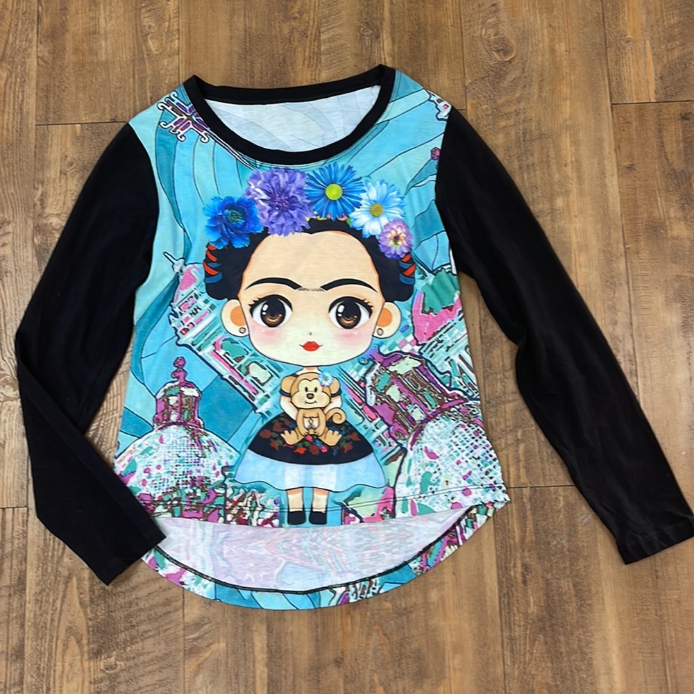 Mexican Frida T Shirt Long Sleeve - Picture 2 of 4